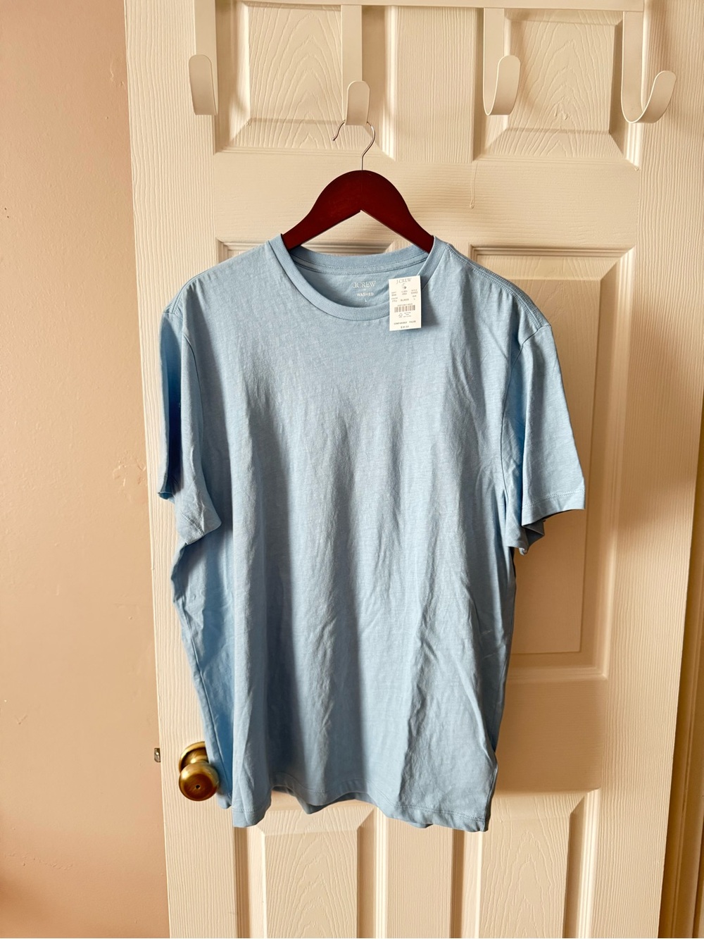 NWT J. Crew Cotton Washed Jersey T-shirt Blue Short Sleeve Men’s Large